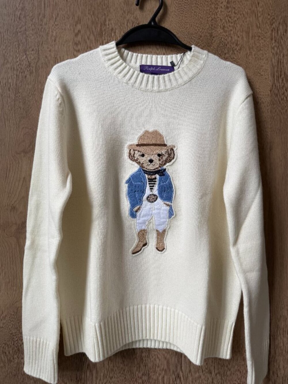 🧸 Ralph Lauren Bear Sweater Cream White - Picture 1 of 6
